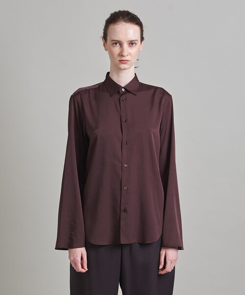 LOEFF(ロエフ)の「<LOEFF>フリュイド シャツ(シャツ/ブラウス・レディース・ダークブラウン/ダークグレー・0/1)」の4枚目の写真