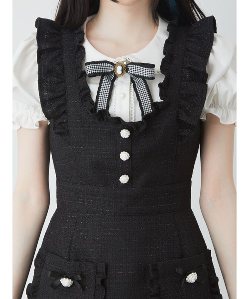 Ank Rouge（アンクルージュ）の「クラシカルローズツイードJSK（ジャンパースカート・レディース・ブルー/ブラック/アイボリー・M）」の9枚目の写真