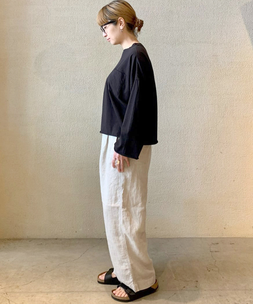 JOURNAL STANDARD LUXE(ジャーナルスタンダード ラックス)の「リネンツイル タックチノ(チノパンツ・レディース・チャコールグレー/アイボリー・SMALL/MEDIUM)」の7枚目の写真