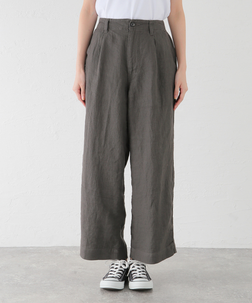 JOURNAL STANDARD LUXE(ジャーナルスタンダード ラックス)の「リネンツイル タックチノ(チノパンツ・レディース・チャコールグレー/アイボリー・SMALL/MEDIUM)」の6枚目の写真