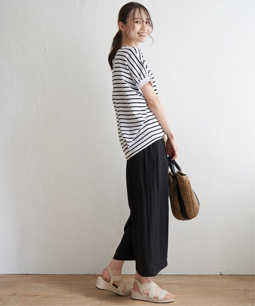 ikka(イッカ)の「【接触冷感/親子コーデ】冷感ドルマンタックプルオーバー(Tシャツ/カットソー・レディース・イエロー/ベージュ/グリーン/ブラック/オフホワイト・S/M/L)」の14枚目の写真