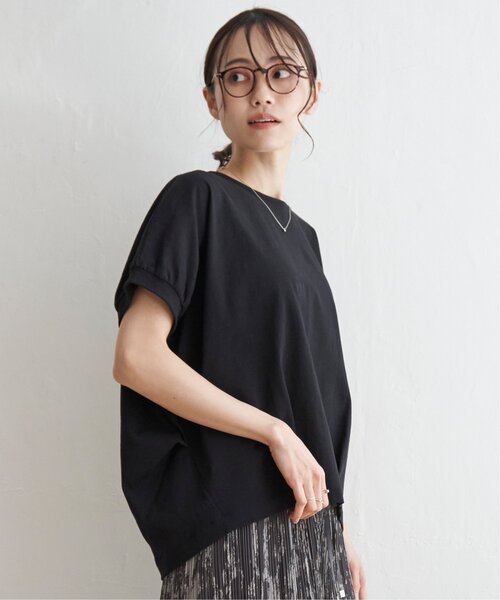 ikka(イッカ)の「【接触冷感/親子コーデ】冷感ドルマンタックプルオーバー(Tシャツ/カットソー・レディース・イエロー/ベージュ/グリーン/ブラック/オフホワイト・S/M/L)」の16枚目の写真