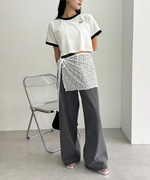 one after another NICE CLAUP(ワンアフターアナザーナイスクラップ)の「サイドラインスポーツT/WEB限定アイテム(Tシャツ/カットソー・レディース・オフホワイト/ブラック/ピンク・FREE)」の16枚目の写真