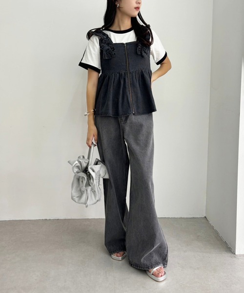 one after another NICE CLAUP(ワンアフターアナザーナイスクラップ)の「サイドラインスポーツT/WEB限定アイテム(Tシャツ/カットソー・レディース・オフホワイト/ブラック/ピンク・FREE)」の20枚目の写真