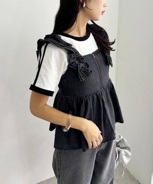 one after another NICE CLAUP(ワンアフターアナザーナイスクラップ)の「サイドラインスポーツT/WEB限定アイテム(Tシャツ/カットソー・レディース・オフホワイト/ブラック/ピンク・FREE)」の19枚目の写真