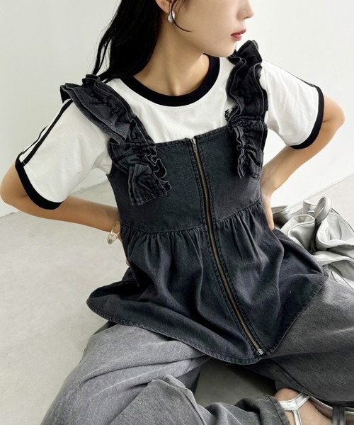 one after another NICE CLAUP(ワンアフターアナザーナイスクラップ)の「サイドラインスポーツT/WEB限定アイテム(Tシャツ/カットソー・レディース・オフホワイト/ブラック/ピンク・FREE)」の17枚目の写真