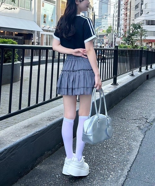 one after another NICE CLAUP(ワンアフターアナザーナイスクラップ)の「サイドラインスポーツT/WEB限定アイテム(Tシャツ/カットソー・レディース・オフホワイト/ブラック/ピンク・FREE)」の12枚目の写真