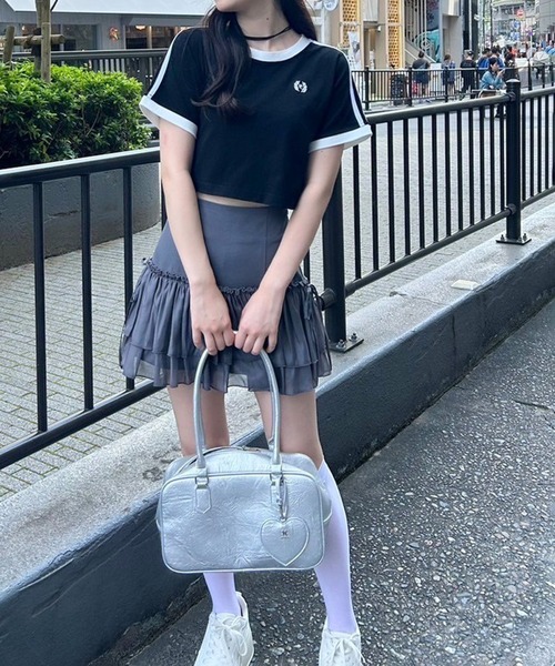 one after another NICE CLAUP(ワンアフターアナザーナイスクラップ)の「サイドラインスポーツT/WEB限定アイテム(Tシャツ/カットソー・レディース・オフホワイト/ブラック/ピンク・FREE)」の10枚目の写真