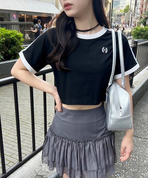 one after another NICE CLAUP(ワンアフターアナザーナイスクラップ)の「サイドラインスポーツT/WEB限定アイテム(Tシャツ/カットソー・レディース・オフホワイト/ブラック/ピンク・FREE)」の8枚目の写真
