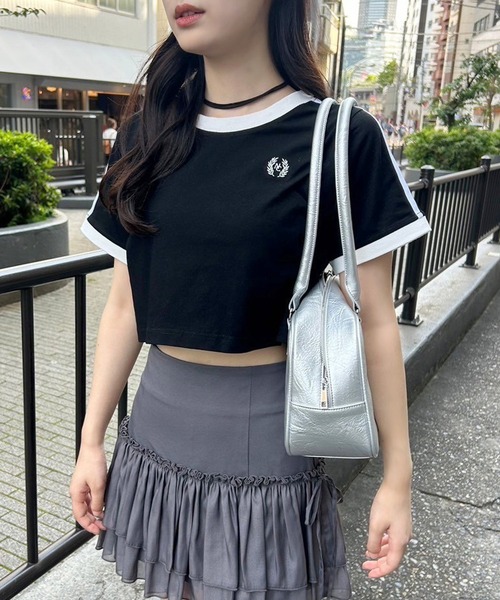 one after another NICE CLAUP(ワンアフターアナザーナイスクラップ)の「サイドラインスポーツT/WEB限定アイテム(Tシャツ/カットソー・レディース・オフホワイト/ブラック/ピンク・FREE)」の9枚目の写真