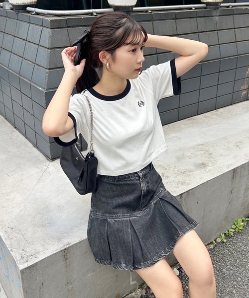 one after another NICE CLAUP(ワンアフターアナザーナイスクラップ)の「サイドラインスポーツT/WEB限定アイテム(Tシャツ/カットソー・レディース・オフホワイト/ブラック/ピンク・FREE)」の5枚目の写真