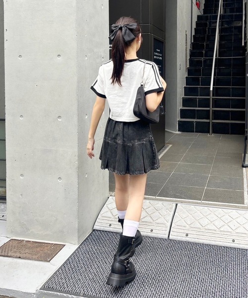one after another NICE CLAUP(ワンアフターアナザーナイスクラップ)の「サイドラインスポーツT/WEB限定アイテム(Tシャツ/カットソー・レディース・オフホワイト/ブラック/ピンク・FREE)」の14枚目の写真