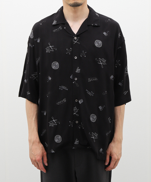 417 EDIFICE（フォーワンセブンエディフィス）の「SAJOU オープンカラーシャツ2（シャツ/ブラウス・メンズ・ブラック/ホワイト・MEDIUM/LARGE）」の4枚目の写真