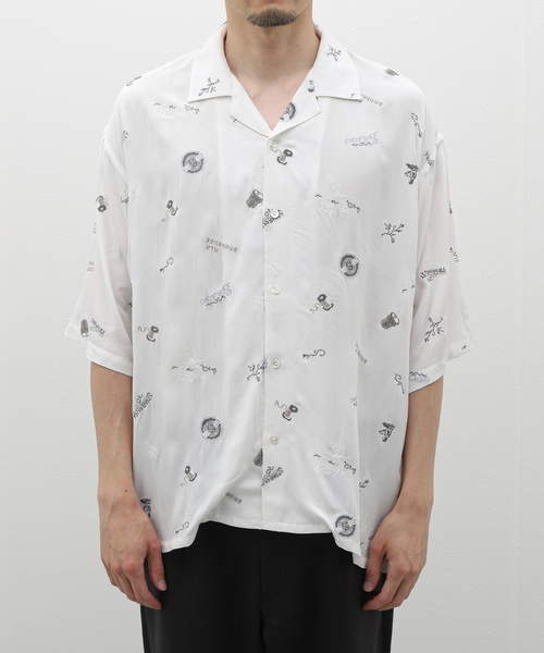 417 EDIFICE（フォーワンセブンエディフィス）の「SAJOU オープンカラーシャツ2（シャツ/ブラウス・メンズ・ブラック/ホワイト・MEDIUM/LARGE）」の5枚目の写真