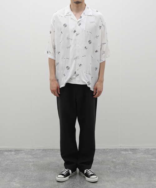 417 EDIFICE（フォーワンセブンエディフィス）の「SAJOU オープンカラーシャツ2（シャツ/ブラウス・メンズ・ブラック/ホワイト・MEDIUM/LARGE）」の6枚目の写真