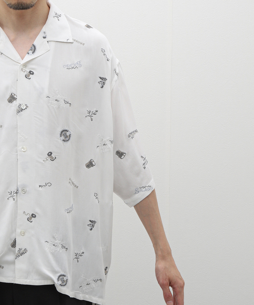 417 EDIFICE（フォーワンセブンエディフィス）の「SAJOU オープンカラーシャツ2（シャツ/ブラウス・メンズ・ブラック/ホワイト・MEDIUM/LARGE）」の11枚目の写真