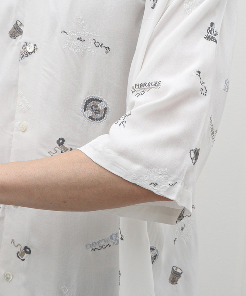 417 EDIFICE（フォーワンセブンエディフィス）の「SAJOU オープンカラーシャツ2（シャツ/ブラウス・メンズ・ブラック/ホワイト・MEDIUM/LARGE）」の12枚目の写真