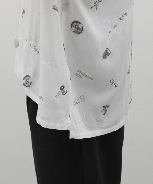 417 EDIFICE（フォーワンセブンエディフィス）の「SAJOU オープンカラーシャツ2（シャツ/ブラウス・メンズ・ブラック/ホワイト・MEDIUM/LARGE）」の14枚目の写真