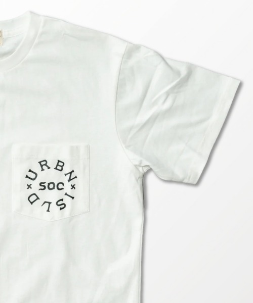 【URBAN ISLAND SOCIETY/アーバンアイランドソサエティ】POKET PRINT TEE/半袖サークルロゴポケットTシャツ（Tシャツ/カットソー）｜URBAN ISLAND SOCIETY（アーバンアイランドソサエティ）