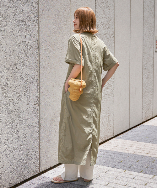 ナイロンワッシャー半袖ワンピース（ワンピース）｜B.C STOCK