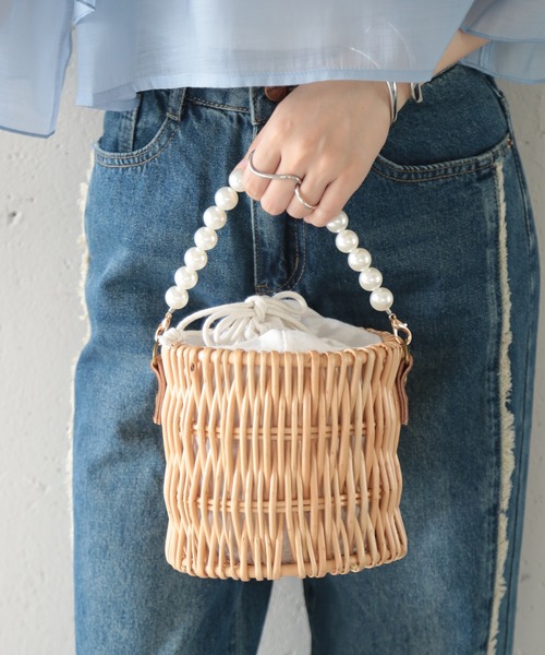 SETUP7（セットアップセブン）の「【SETUP7】パールハンドルショルダーかごバッグ KNF（かごバッグ・レディース・マルチ/その他2・FREE）」の11枚目の写真