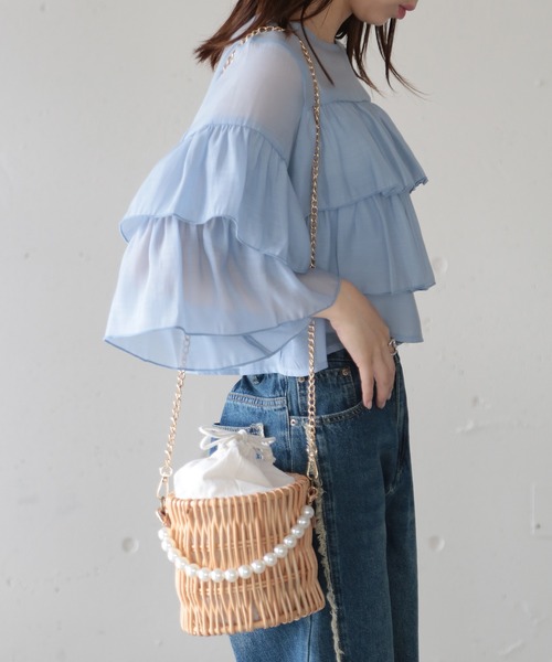 SETUP7（セットアップセブン）の「【SETUP7】パールハンドルショルダーかごバッグ KNF（かごバッグ・レディース・マルチ/その他2・FREE）」の17枚目の写真