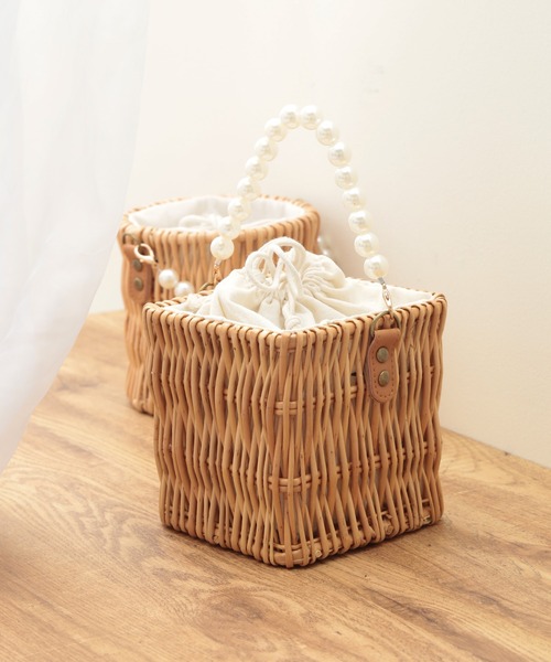 セール】【SETUP7】パールハンドルショルダーかごバッグ KNF（かご