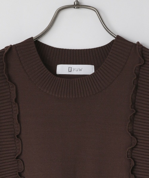 yuw(ユウ)の「【マシンウォッシャブル可能】パネルメローニットワンピース 133767(ワンピース・レディース・ブラック/レッド/ブラウン・FREE)」の10枚目の写真