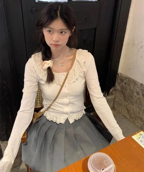 Mayree（メイリー）の「【Mayree】フリル レース ブラウス（シャツ/ブラウス・レディース・ホワイト/ピンク・SMALL/MEDIUM/LARGE）」の3枚目の写真