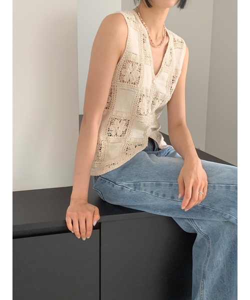 Didot.showroom（ディドット ショールーム）の「クロッシェレースベスト（ベスト・レディース・ベージュ・FREE）」の16枚目の写真