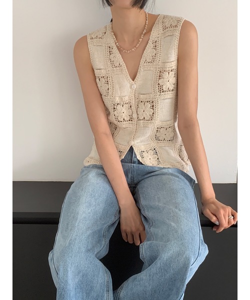 Didot.showroom（ディドット ショールーム）の「クロッシェレースベスト（ベスト・レディース・ベージュ・FREE）」の15枚目の写真
