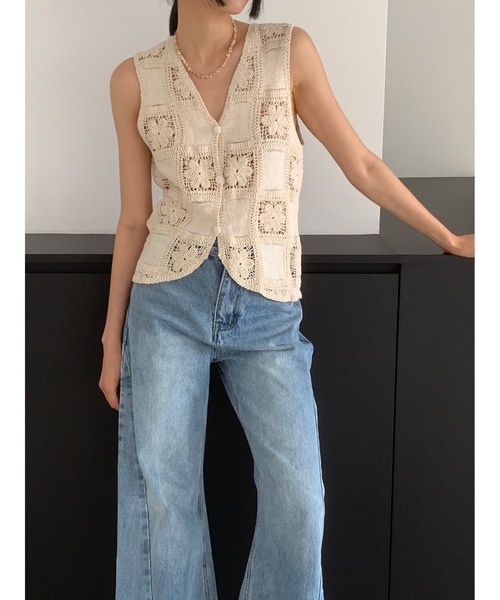 Didot.showroom（ディドット ショールーム）の「クロッシェレースベスト（ベスト・レディース・ベージュ・FREE）」の18枚目の写真