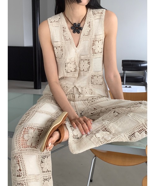 Didot.showroom（ディドット ショールーム）の「クロッシェレースベスト（ベスト・レディース・ベージュ・FREE）」の10枚目の写真