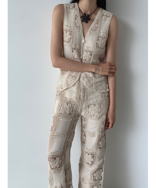 Didot.showroom（ディドット ショールーム）の「クロッシェレースベスト（ベスト・レディース・ベージュ・FREE）」の4枚目の写真