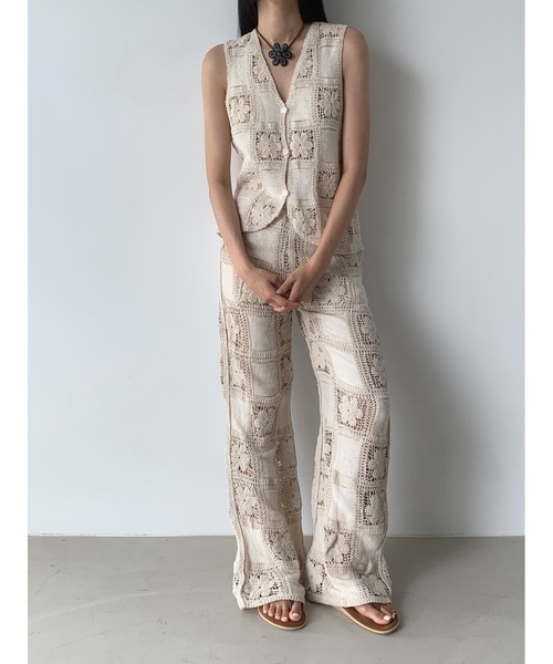 Didot.showroom（ディドット ショールーム）の「クロッシェレースベスト（ベスト・レディース・ベージュ・FREE）」の3枚目の写真