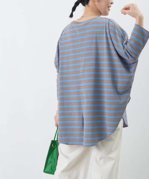 LUCA/LADY LUCK LUCA（ルカ/レディラックルカ）の「LC/LLL ドルマンボーダーカットソー / バックスリット七分袖ボーダーカットソー（Tシャツ/カットソー・レディース・ブラック/アイボリー/グレー・FREE）」の20枚目の写真