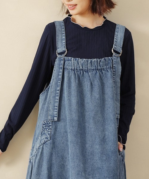 Doux Belle(ドゥーベル)の「ベーシックリブニットトップス(Tシャツ/カットソー・レディース・ネイビー/イエロー/ブラック/グレー/ブルー/オフホワイト・MEDIUM/LARGE/X-LARGE)」の14枚目の写真