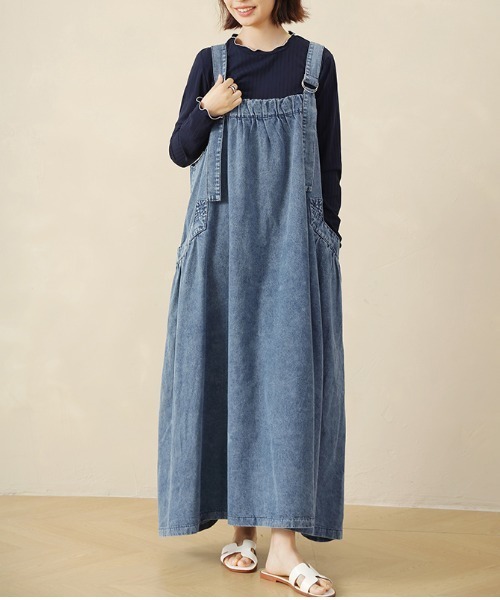 Doux Belle(ドゥーベル)の「ベーシックリブニットトップス(Tシャツ/カットソー・レディース・ネイビー/イエロー/ブラック/グレー/ブルー/オフホワイト・MEDIUM/LARGE/X-LARGE)」の16枚目の写真