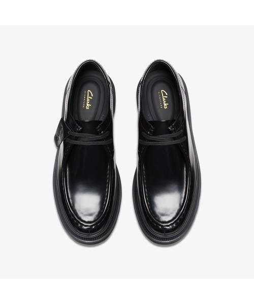 【美品】クラークス バデルシーム メンズ 厚底 黒 26 ワラビー Clarks（クラークス） 厚底 メンズ バデルシーム チャンキーソール