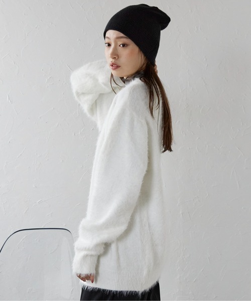 セール】シャギーVネックカーデ（カーディガン/ボレロ）｜ap retro