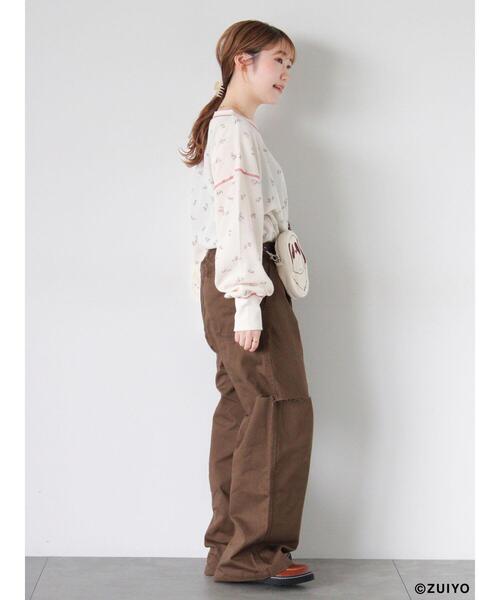 ehka sopo（エヘカソポ）の「【アルプスの少女ハイジ】総柄ワッフルカットソー（Tシャツ/カットソー・レディース・グレー/ピンク/キナリ・F）」の16枚目の写真