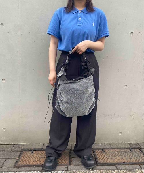 WEGO（ウィゴー）の「WEGO/ラメギャザーバッグ（トートバッグ・レディース・ブラック/グレー・FREE）」の7枚目の写真