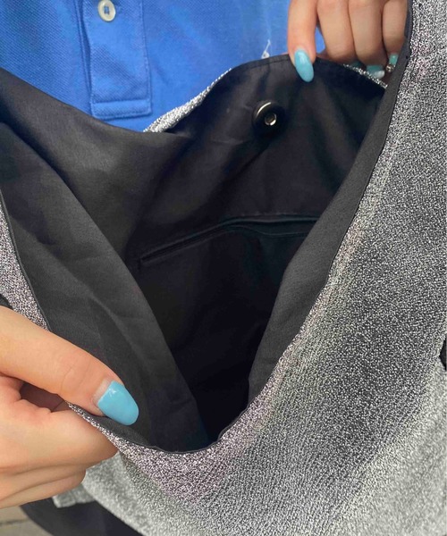 WEGO（ウィゴー）の「WEGO/ラメギャザーバッグ（トートバッグ・レディース・ブラック/グレー・FREE）」の20枚目の写真