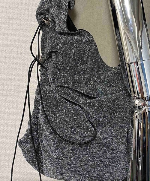 WEGO（ウィゴー）の「WEGO/ラメギャザーバッグ（トートバッグ・レディース・ブラック/グレー・FREE）」の10枚目の写真