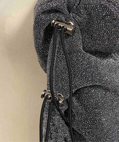 WEGO（ウィゴー）の「WEGO/ラメギャザーバッグ（トートバッグ・レディース・ブラック/グレー・FREE）」の3枚目の写真