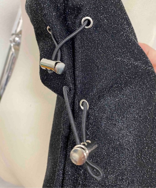 WEGO（ウィゴー）の「WEGO/ラメギャザーバッグ（トートバッグ・レディース・ブラック/グレー・FREE）」の5枚目の写真