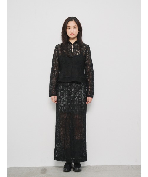 JIL SANDER ロング・マキシ丈スカート 黒(レース) 4104825F0082 JIL SANDER ロング・マキシ丈スカート レディース ジルサンダー
