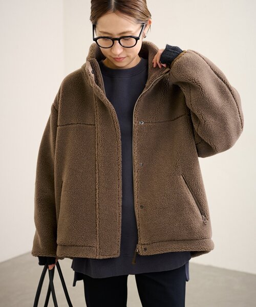 FRAMeWORK(フレームワーク)の「≪追加≫ウールボアスタンドブルゾン(ブルゾン・レディース・キャメル/チャコールグレー/ベージュ・36/38)」の14枚目の写真