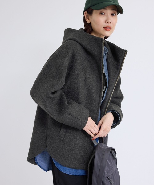 ROPE' PICNIC（ロペピクニック）の「ジップアップフーディ/リンクコーデ（その他アウター・レディース・ライトグレー/ダークブラウン/チャコールグレー/ブラック/ブラウン系その他/ベージュ/ブラック系その他・38）」の3枚目の写真