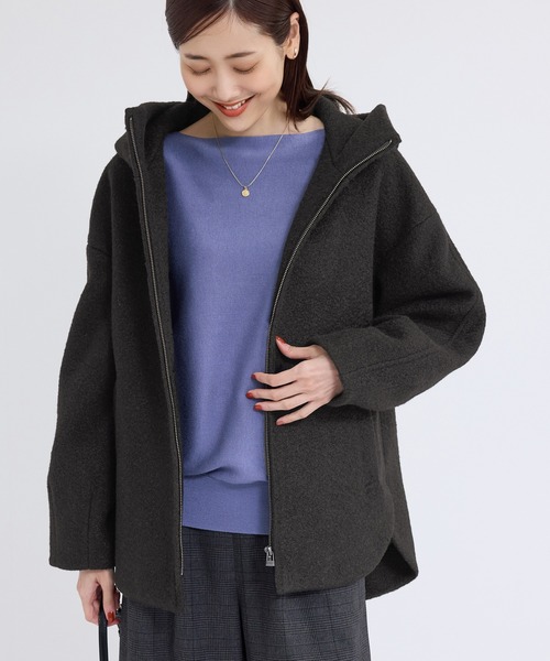 ROPE' PICNIC（ロペピクニック）の「ジップアップフーディ/リンクコーデ（その他アウター・レディース・ライトグレー/ダークブラウン/チャコールグレー/ブラック/ブラウン系その他/ベージュ/ブラック系その他・38）」の2枚目の写真